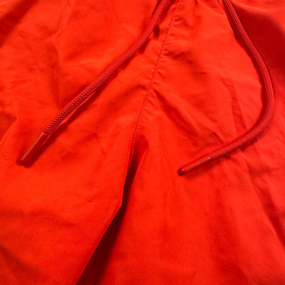 Lacoste Mens Red Swim Trunks XL Green Contrast Waistband no Mesh  Board Shorts